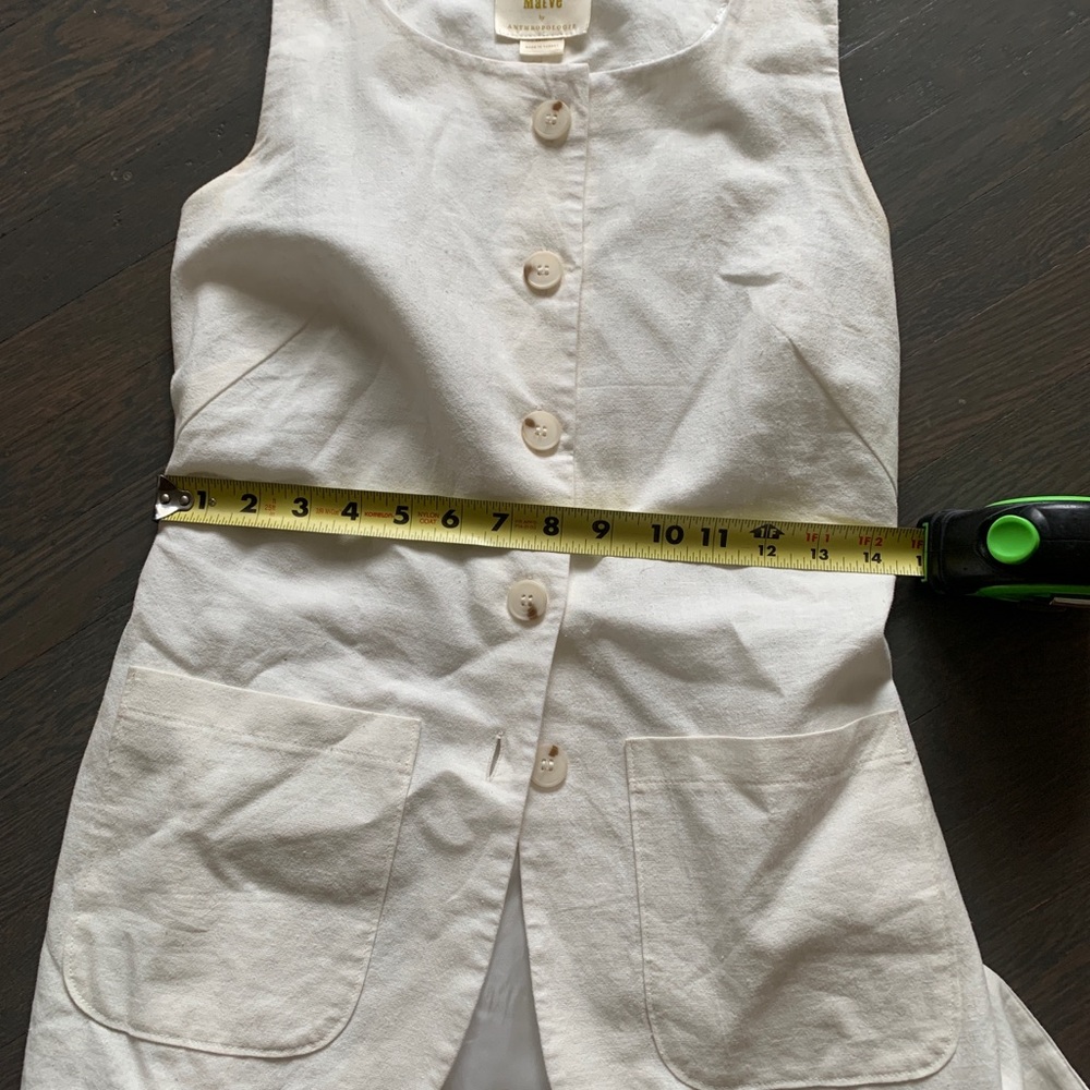 Anthropologie Maeve white linen vest - Picture 7 of 7